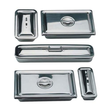 Instrument Tray with Lid S/Steel 30x20x5cm - QureMed