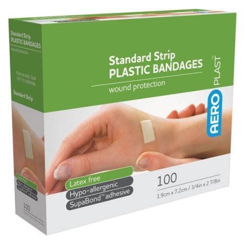 Adhesive Plastic Dressing Strips 72x19mm Box 100 - QureMed