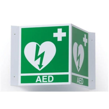 AED Plus Wall Sign 3D(Green) - QureMed
