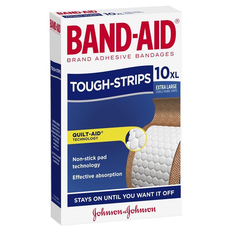 Bandaid Tough Fabric Strips XL - Pkt 10 - QureMed