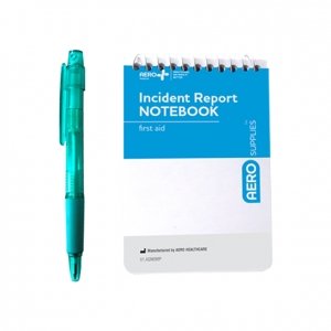 First Aid Notebook & Pen (Incident Report) - QureMed