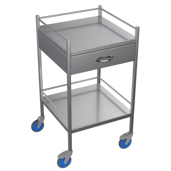 Instrument Trolley 490x490x900mm 1 Drawer With Rails - QureMed