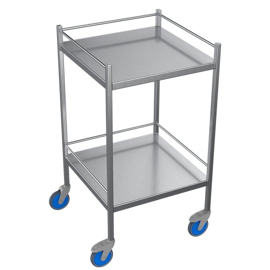 Instrument Trolley 490x490x900mm With Rails - QureMed