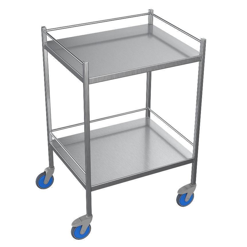 Instrument Trolley 600x490x900mm With Rails - QureMed
