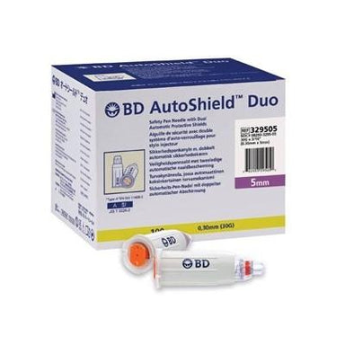 Pen Needle Insulin 30G x 5mm Autoshield - QureMed