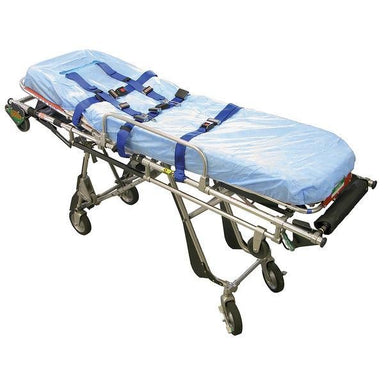 Stretcher Sheet Fitted w/CutOut Lt Blue - QureMed